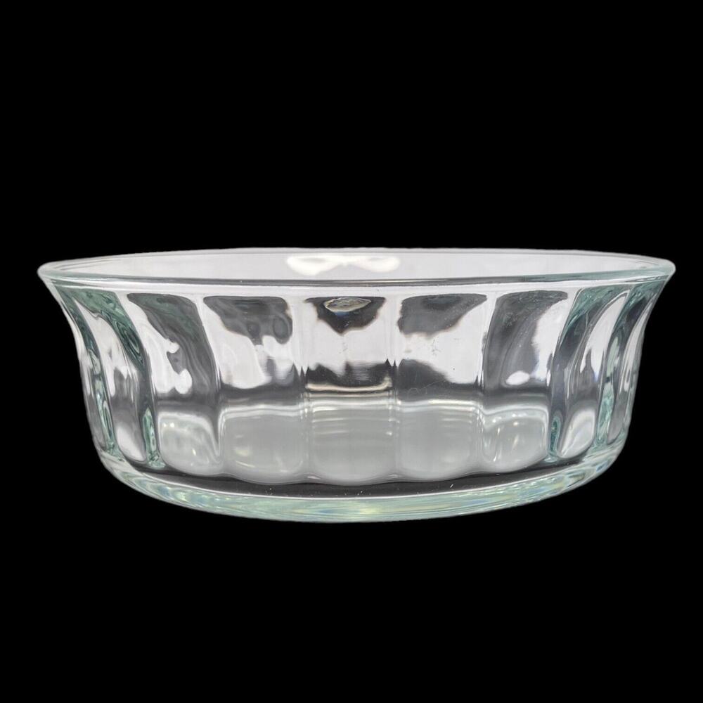 Vintage Indiana Glass Kings Crown Thumbprint Serving Bowl Clear 7.5" Dish EUC